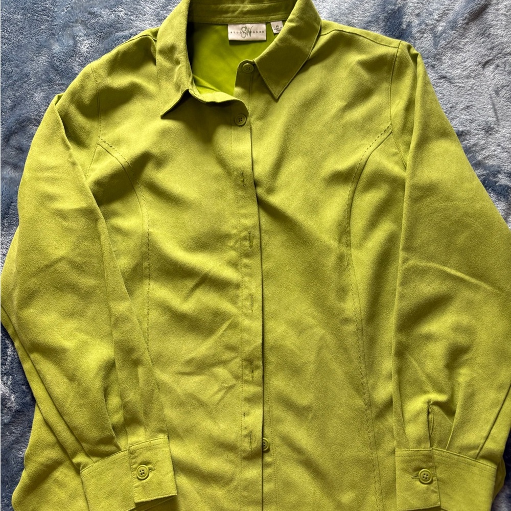 Bright Green Button-Up Shirt